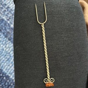 Gold and Orange Twisted Hairpin